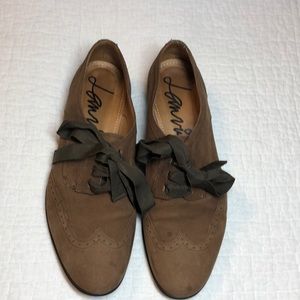 Lanvin Ribbon-tied Brown Leather Oxfords
